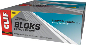 Clif Bar Clif Shot Bloks: Tropical Punch with 25mg Caffeine Box of 18 BOX Chews