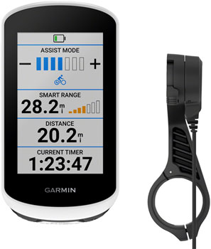 Garmin Edge Explore 2 Bike Computer Power Mount Bundle - GPS, Wireless, Black White EA Bike Computers