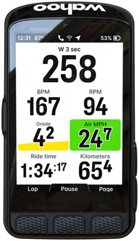 Wahoo Fitness Wahoo Elemnt Ace GPS Cycling Computer Black EA Bike Computers