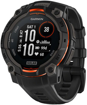 Garmin Instinct 3 GPS Smartwatch - 45mm, Solar Black/Black EA Fitness Computers