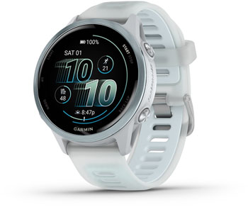 Garmin Forerunner 570 SmartWatch - 42mm, Whitestone/Cloud Blue Whitestone/Clear Blue EA Fitness Computers