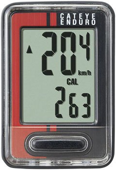 CatEye Enduro Wired Computer - Black/Red Black EA Bike Computers