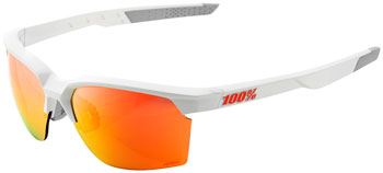100% Sportcoupe Sunglasses - Soft Tact White, HiPER Red Multilayer Mirror Lens Soft Tact White EA Sunglasses
