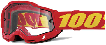 100% Accuri 2 Enduro MTB Goggles - Red/Clear EA Goggles