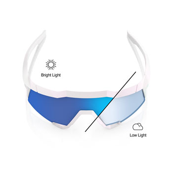 100% Speedcraft Sunglasses - LE Bastille/Pearl White Glitter/Blue Mirror Photochromic Lens Pearl White Glitter EA Sunglasses