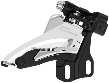 Shimano CUES FD-U4000-E Front Derailleur - 9/10-Speed, Double, Side Swing, E-Type Mount, 36/40t Max, Black/Silver EA Front Derailleur