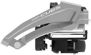 Shimano CUES FD-U4010-L Front Derailleur - 9-Speed, Double, Top-Swing, Low Clamp Mount, 46t Max, Black/Silver EA Front Derailleur