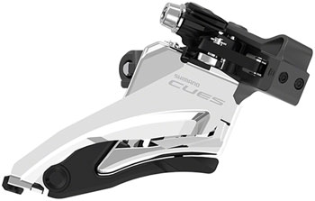 Shimano CUES FD-U6000-M Front Derailleur - 10/11-Speed, Double, Side Swing, Mid Clamp Mount, 36/40t Max, Black/Silver EA Front Derailleur