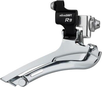 microSHIFT R9-F Double Front Derailleur - 9-Speed, Double, 46-52t Max, Braze-On, Shimano Road Compatible EA Front Derailleur