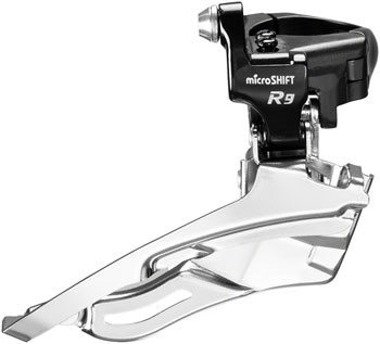 microSHIFT R9-B Triple Front Derailleur - 9-Speed, Triple, For 50/39/30 RIngs, Band Clamp, Shimano Road Compatible EA Front Derailleur
