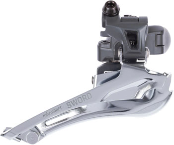 microSHIFT Sword Front Derailleur - 10-Speed, Double, 46-52t Max Ring, 31.8/34.9mm Band Clamp, Sword Compatible EA Front Derailleur