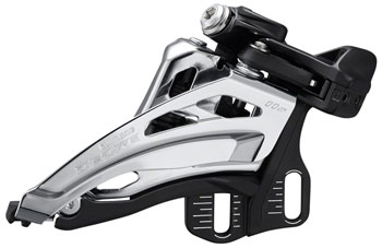 Shimano Deore FD-M5100-E Front Derailleur - 11-Speed, Double, Side Swing, Front Pull, E-Type Mount, Black/Silver EA Front Derailleur
