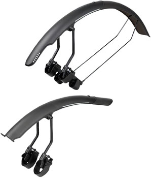 Topeak Tetrafender R1 / R2 Fender Set - Fits Up To 650/700 x 32 Road Tire, Black EA Clip-On Fender