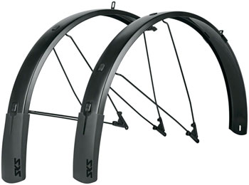 SKS B75 Bluemels Style Full Coverage Fender Set - 75mm, 27.5/29/700 x 2.25-2.6", Matte Black Matte Black SET Full Coverage Fender