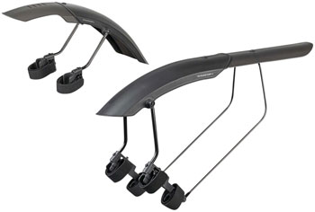 Topeak Tetrafender M1 and M2 Fender Set -Strap-on, Front and Rear, Black EA Clip-On Fender