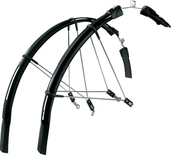 SKS Raceblade Long Fender Set, 700 x 18-25: Black SET Full Coverage Fender