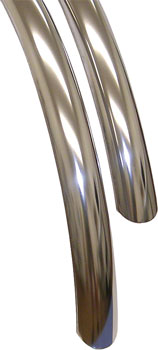Velo Orange Stainless Steel 700c x 45 Fender Set: Stainless Steel (700c x 25-35) Polished Silver EA Full Coverage Fender