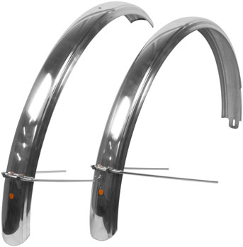 Velo Orange Fluted 700c x 63 Fender Set: Polished Silver (700c x 55) Silver EA Full Coverage Fender