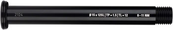 Whisky Parts Co. WHISKY No.9 Thru Bolt - 15mm, 125mm, P1.5, TL12, Black Black EA Thru Axle