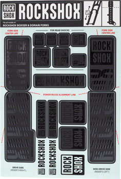 RockShox Fork Decal Kit - 35mm Dual Crown, Stealth Black EA Sticker/Decal
