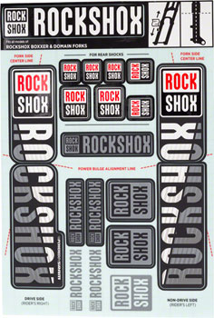 RockShox Fork Decal Kit - 35mm Dual Crown, White EA Sticker/Decal