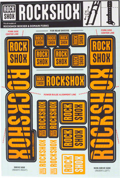 RockShox Fork Decal Kit - 35mm Dual Crown, Orange EA Sticker/Decal