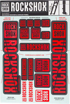 RockShox Fork Decal Kit - 35mm Dual Crown, Red EA Sticker/Decal
