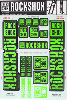 RockShox Fork Decal Kit - 35mm Dual Crown, Green EA Sticker/Decal