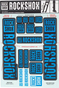 RockShox Fork Decal Kit - 35mm Dual Crown, Blue EA Sticker/Decal