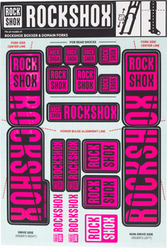 RockShox Fork Decal Kit - 35mm Dual Crown, Magenta EA Sticker/Decal