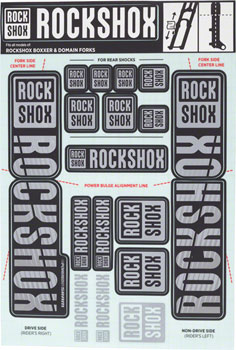 RockShox Fork Decal Kit - 35mm Dual Crown, Gray EA Sticker/Decal