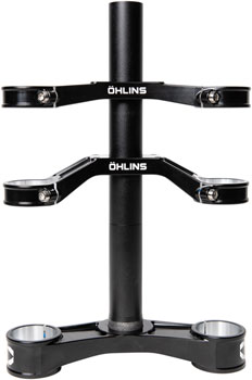 Ohlins DH38 Suspension Fork Crownset - 46mm Offset, Flat and Riser Upper Crowns, Includes Fork Bumpers EA Crown/Steerer/Uppertube Assembly