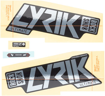 RockShox Fork Decal Kit - Lyrik Ultimate, 27/29", Polar Foil for Gloss Black EA Sticker/Decal