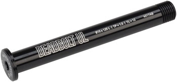 Salsa Deadbolt Ultralight Thru-Axle, Front, 15mm Axle Diameter, 125mm Length, 1.5 Thread Pitch, 12mm Thread Length Black EA Thru Axle