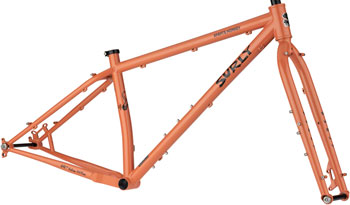 Surly Karate Monkey Frameset - 27.5", Steel, Peach Salmon Sundae, X-Small Peach Salmon Sundae EA Mountain Frame