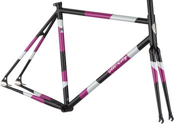 All-City Big Block Frameset - 700c, Steel, Midnight/Frost/Violet, 46cm Black/Purple/Silver EA Track Frames