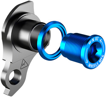 Wheels Manufacturing Universal Derailleur Hanger - 404-5, For Frames designed to accept SRAM UDH, Black/Teal EA Derailleur Hangers