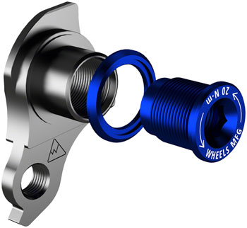 Wheels Manufacturing Universal Derailleur Hanger - 404-6, For Frames designed to accept SRAM UDH, Black/Blue EA Derailleur Hangers