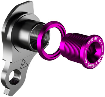Wheels Manufacturing Universal Derailleur Hanger - 404-7, For Frames designed to accept SRAM UDH, Black/Purple EA Derailleur Hangers