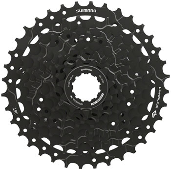 Shimano CUES CS-LG300-9 Cassette - 9-Speed, 11-36t, LINKGLIDE, Black EA Cassettes