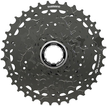 Shimano CUES CS-LG400-9 Cassette - 9-Speed, 11-36t, LINKGLIDE, Black EA Cassettes
