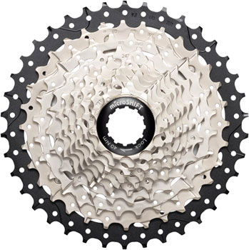 microSHIFT Sword Cassette - 10-Speed, 11-38t, Alloy Spider, Satin Nickel Silver EA Cassettes