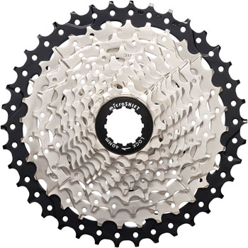 microSHIFT Sword Cassette - 10 Speed, 11-38t, Full Steel Construction, Satin Nickel Silver EA Cassettes