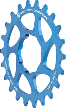 Wolf Tooth Single Speed Aluminum Cog - 22t, Compatible with 3/32" Chains, Blue EA Drivers and Single Cogs