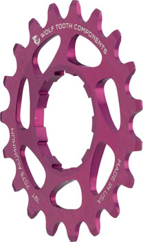 Wolf Tooth Single Speed Aluminum Cog - 19t, Compatible with 3/32" Chains, Purple EA Drivers and Single Cogs
