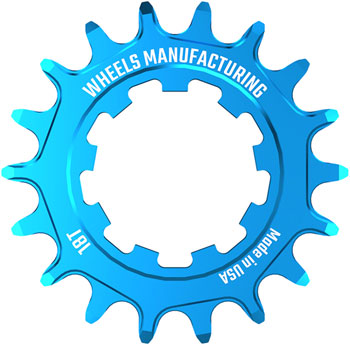 Wheels Manufacturing SOLO-SPEED Cog - 18t, Fits SOLO-SPLINE and SOLO-XD kits, Teal EA Drivers and Single Cogs