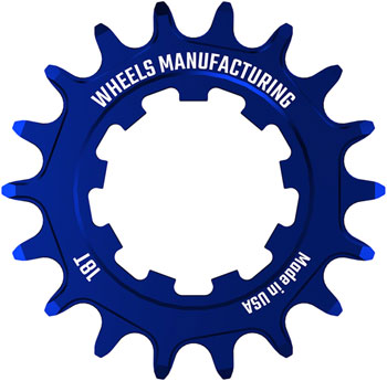 Wheels Manufacturing SOLO-SPEED Cog - 18t, Fits SOLO-SPLINE and SOLO-XD kits, Blue EA Drivers and Single Cogs