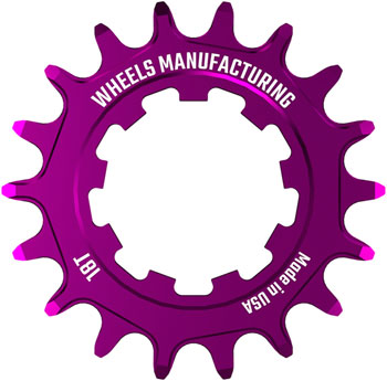 Wheels Manufacturing SOLO-SPEED Cog - 18t, Fits SOLO-SPLINE and SOLO-XD kits, Purple EA Drivers and Single Cogs