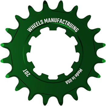 Wheels Manufacturing SOLO-SPEED Cog - 20t, Fits SOLO-SPLINE and SOLO-XD kits, Green EA Drivers and Single Cogs