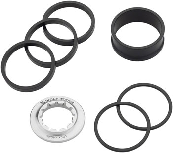 Wolf Tooth Single Speed Spacer Kit with Lockring - Compatible with any 10 or 11-Speed HG Freehub Body EA Drivers and Single Cogs